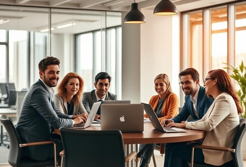 Equipo de trabajo colaborando en gestión de talento humano
