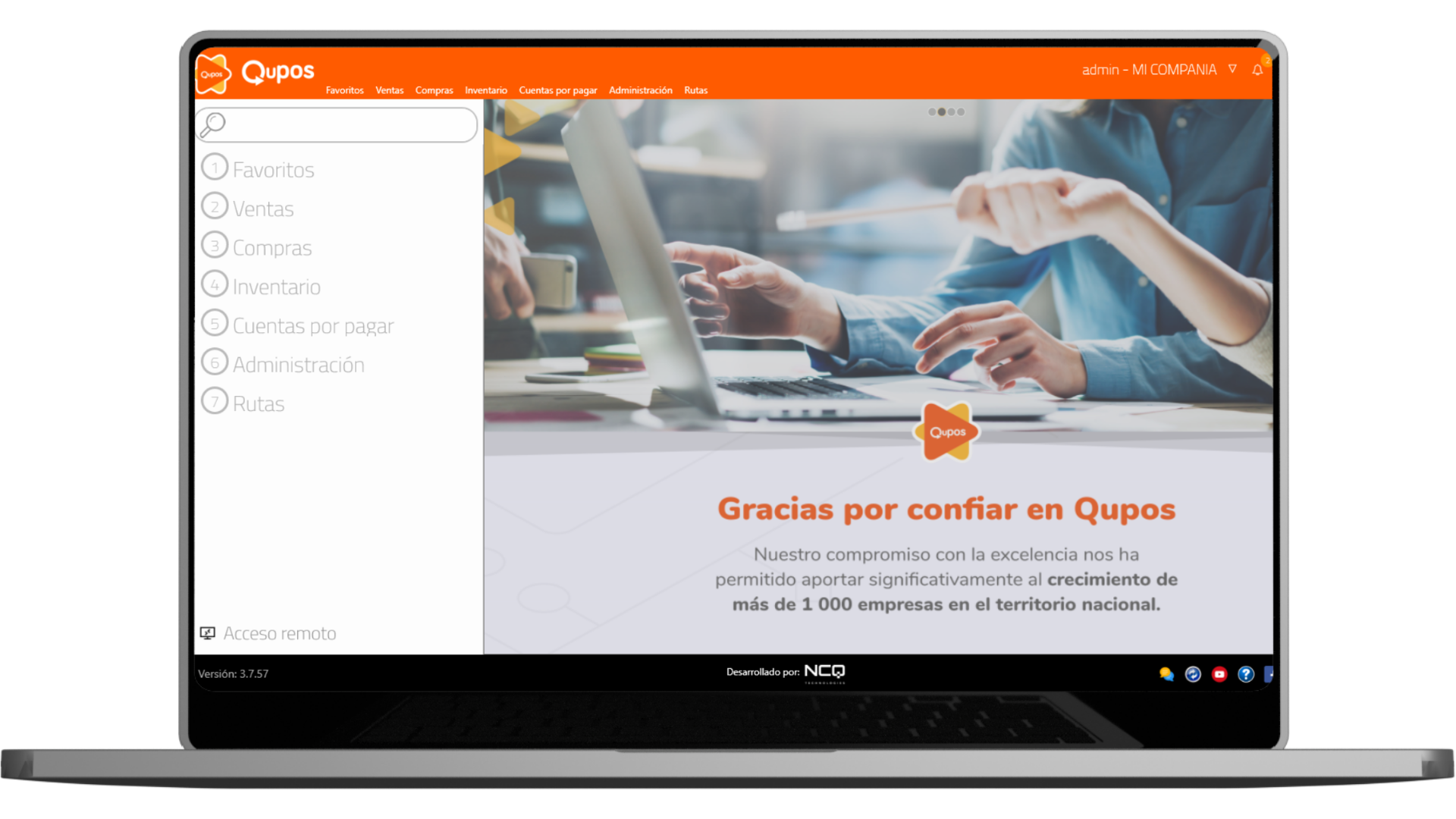 Qupos POS en laptop